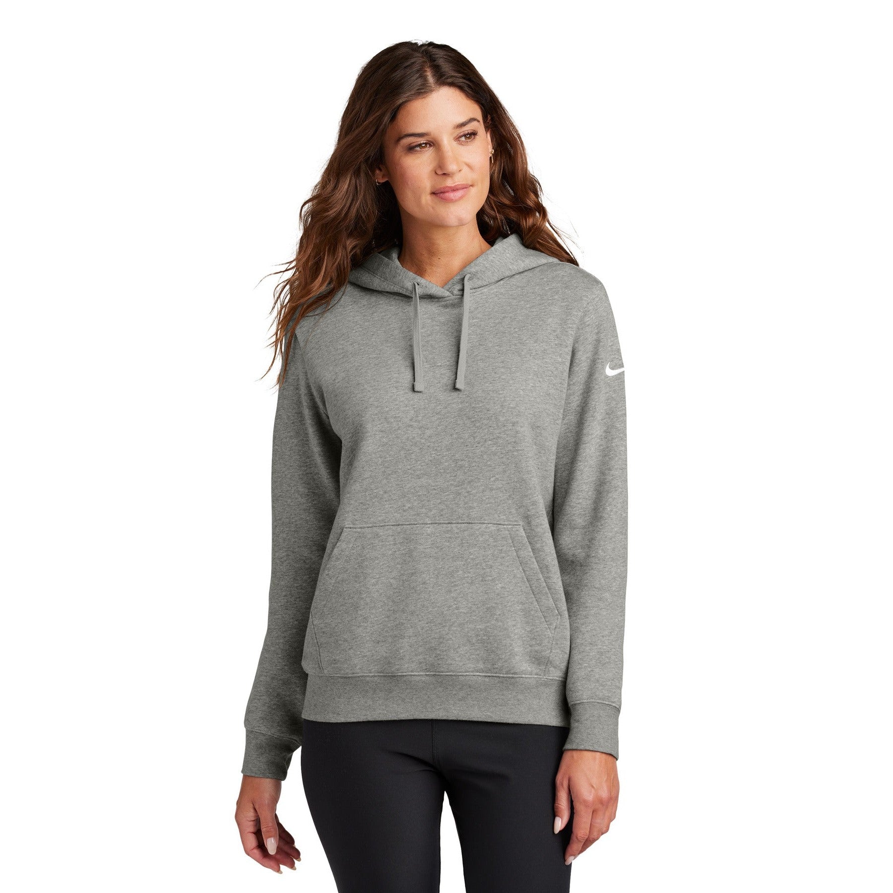 Nike-Nike Women's Club Fleece Sleeve Swoosh Pullover Hoodie NKFD9889-MedTech-3